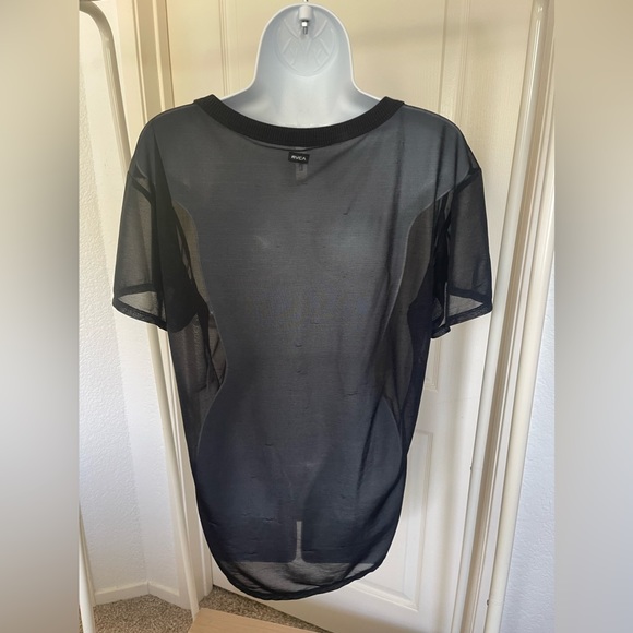 RVCA black sheer shirt size XS-SMALL preowned - Picture 3 of 9